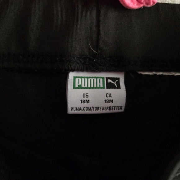 Puma Baby Girl Pink Jersey Shirt & Black Leggings 2 Piece Outfit 18 Months - Picture 5 of 6